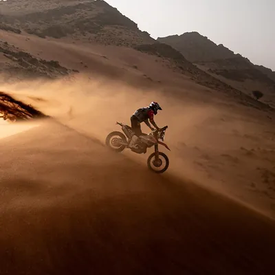 Motorbike in the Moroccan desert